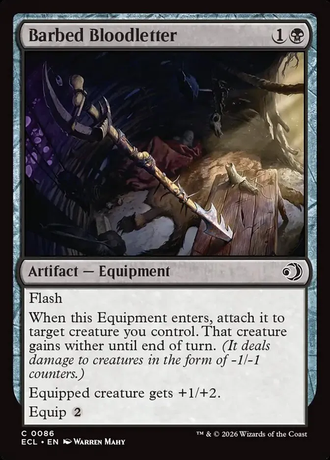 2026 Lorwyn Eclipsed Barbed Bloodletter common #86 common card image
