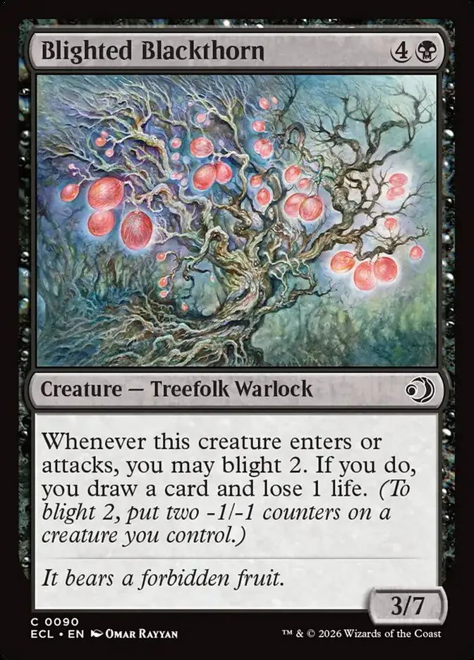 2026 Lorwyn Eclipsed Blighted Blackthorn [Foil] common #90 common card image