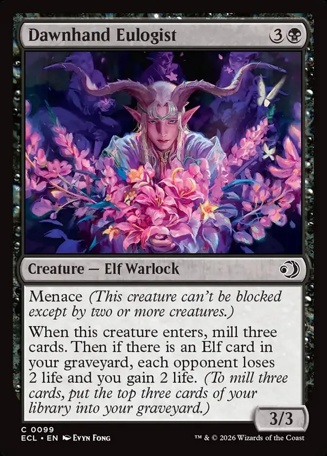 2026 Lorwyn Eclipsed Dawnhand Eulogist common #99 common card image