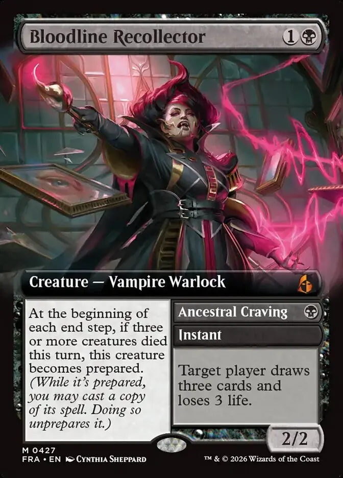 2026 Reality Fracture Bloodline Recollector // Ancestral Craving mythic #427 mythic card image