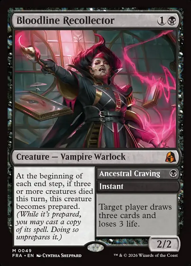 2026 Reality Fracture Bloodline Recollector // Ancestral Craving mythic #49 mythic card image