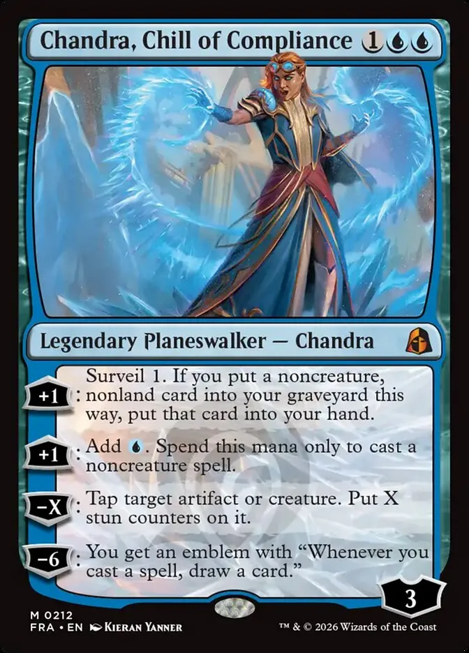 2026 Reality Fracture Chandra, Chill of Compliance mythic #212 mythic card image