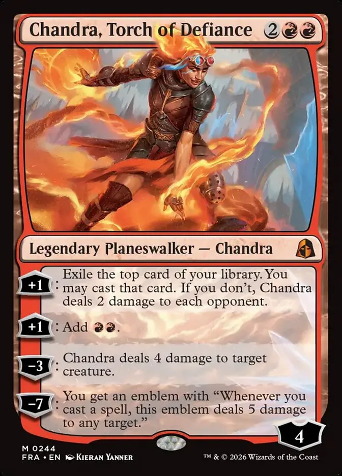 2026 Reality Fracture Chandra, Torch of Defiance mythic #244 mythic card image