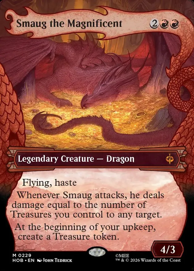 2026 The Hobbit Smaug the Magnificent mythic #229 mythic card image