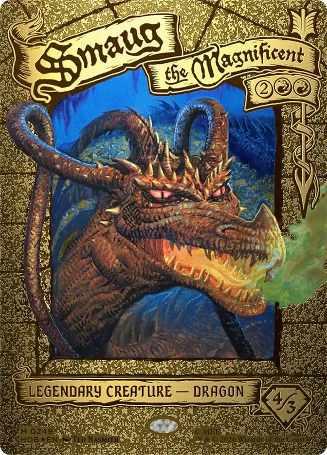 2026 The Hobbit Smaug the Magnificent mythic #249 mythic card image