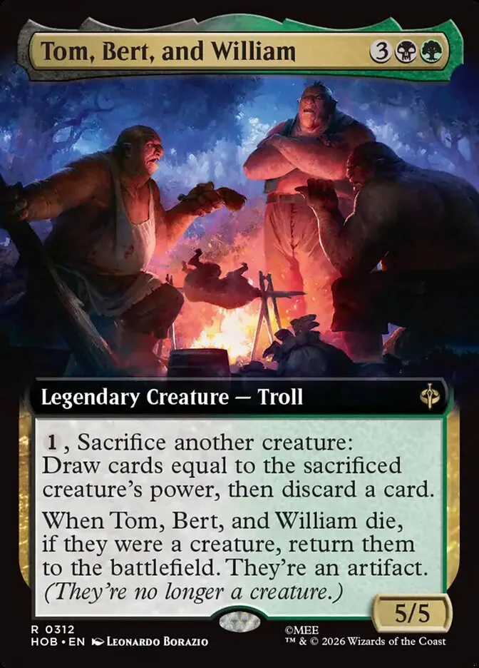 2026 The Hobbit Tom, Bert, and William rare #312 rare card image
