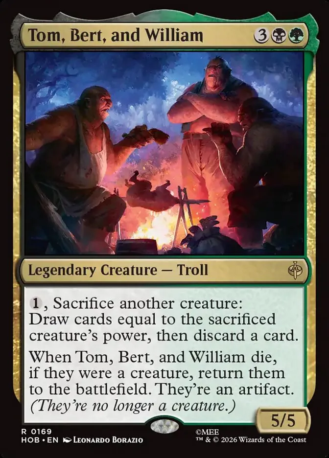 2026 The Hobbit Tom, Bert, and William rare #169 rare card image