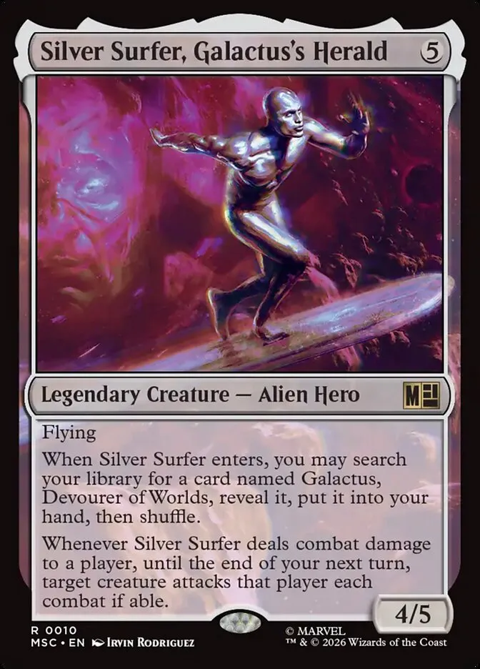 2026 Marvel Super Heroes Commander Silver Surfer, Galactus's Herald rare #10 rare card image