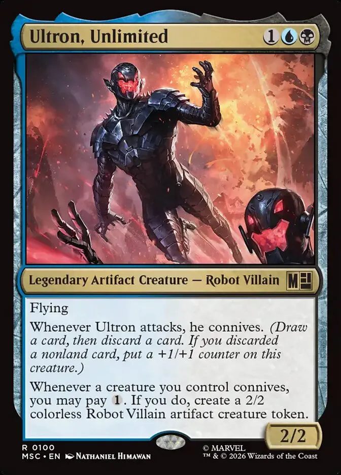 2026 Marvel Super Heroes Commander Ultron, Unlimited rare #100 rare card image