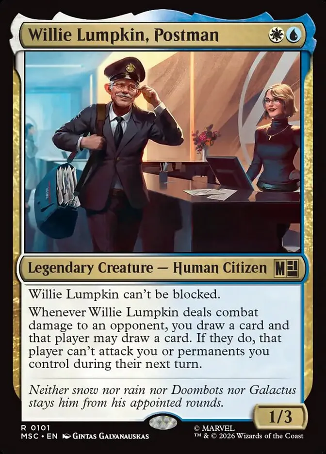 2026 Marvel Super Heroes Commander Willie Lumpkin, Postman rare #101 rare card image