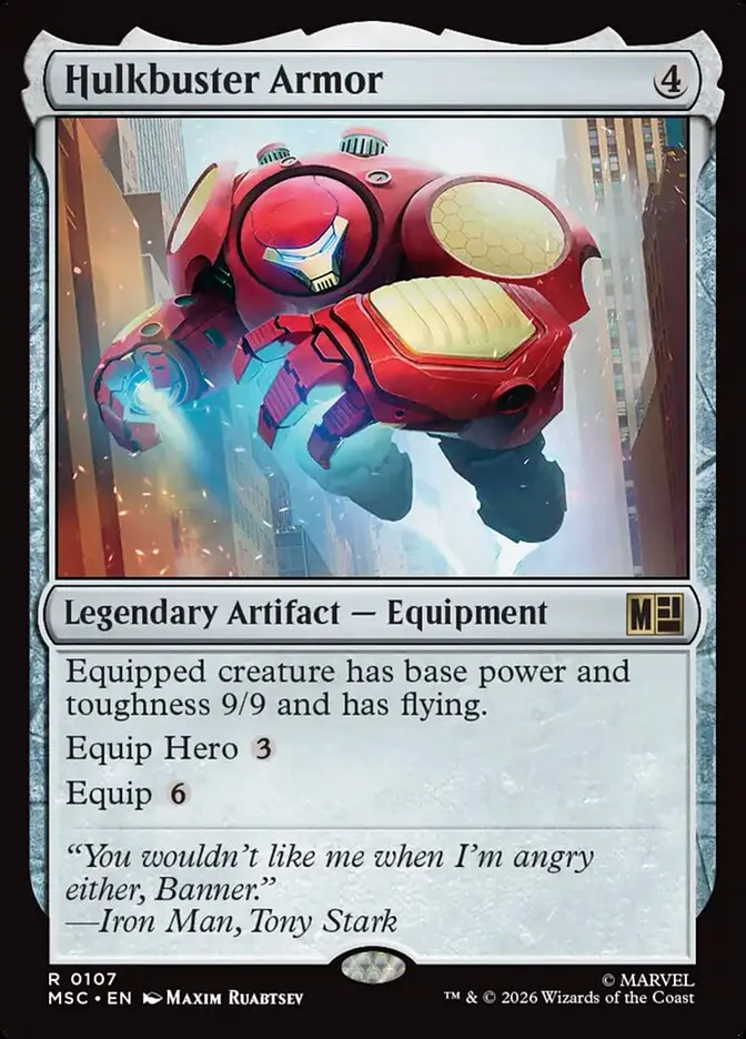 2026 Marvel Super Heroes Commander Hulkbuster Armor rare #107 rare card image