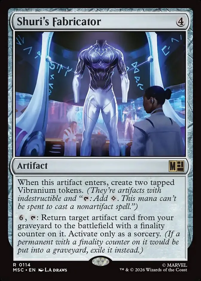 2026 Marvel Super Heroes Commander Shuri's Fabricator rare #114 rare card image