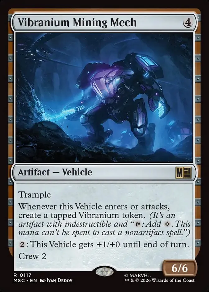 2026 Marvel Super Heroes Commander Vibranium Mining Mech rare #117 rare card image