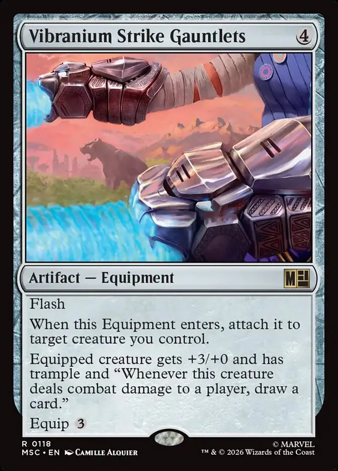 2026 Marvel Super Heroes Commander Vibranium Strike Gauntlets rare #118 rare card image