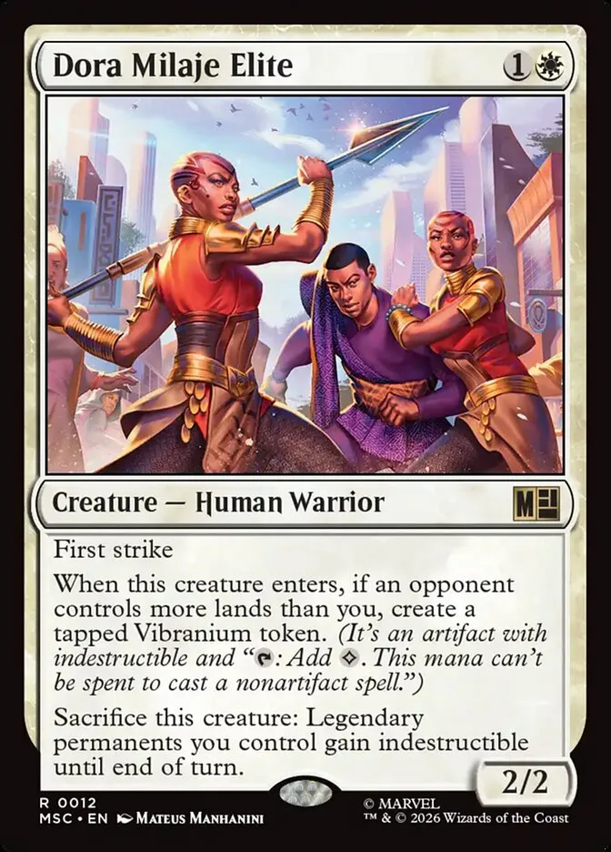 2026 Marvel Super Heroes Commander Dora Milaje Elite rare #12 rare card image