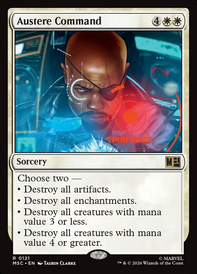 2026 Marvel Super Heroes Commander Austere Command rare #121 rare card image