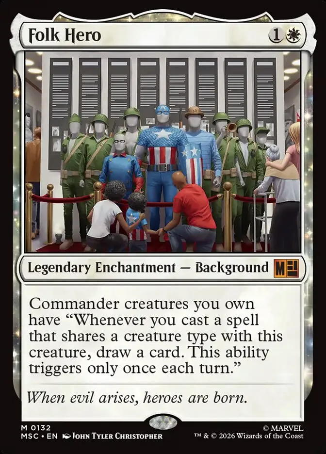 2026 Marvel Super Heroes Commander Folk Hero mythic #132 mythic card image