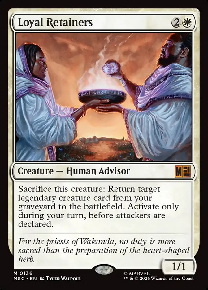 2026 Marvel Super Heroes Commander Loyal Retainers mythic #136 mythic card image