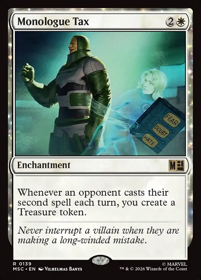 2026 Marvel Super Heroes Commander Monologue Tax rare #139 rare card image