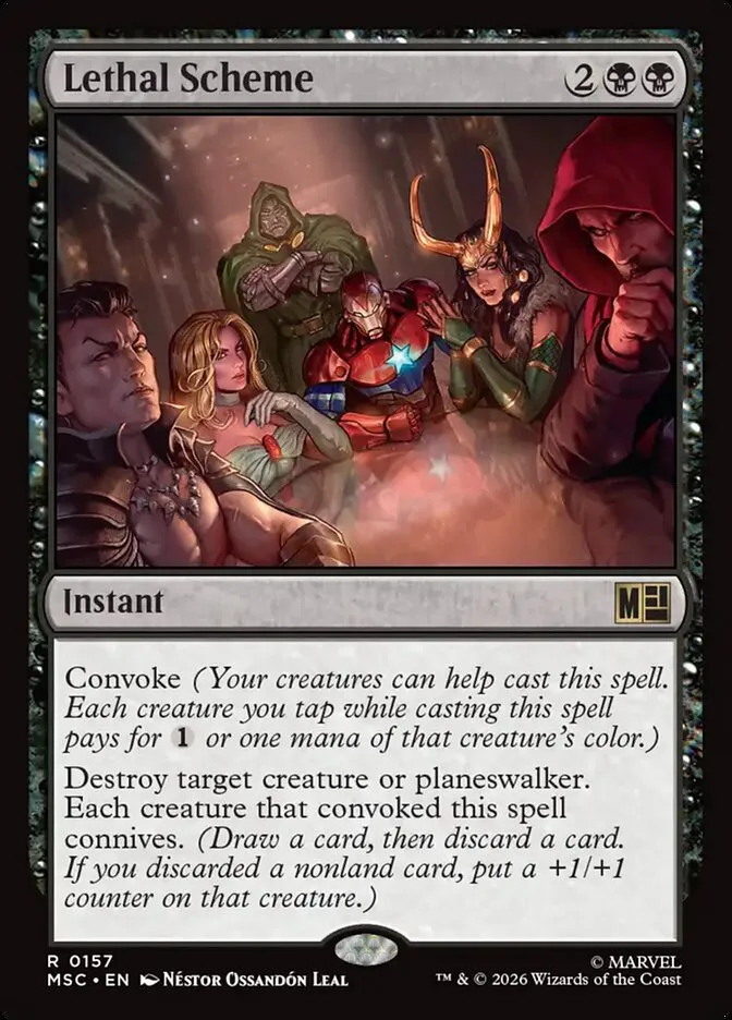 2026 Marvel Super Heroes Commander Lethal Scheme rare #157 rare card image