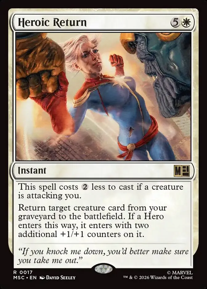 2026 Marvel Super Heroes Commander Heroic Return rare #17 rare card image
