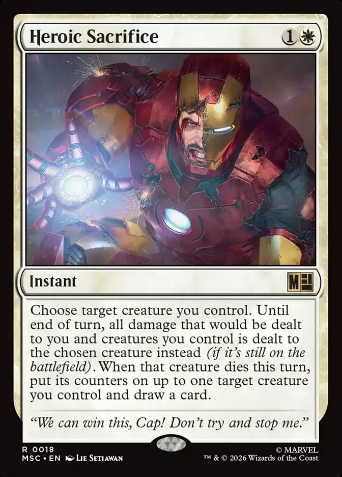 2026 Marvel Super Heroes Commander Heroic Sacrifice rare #18 rare card image