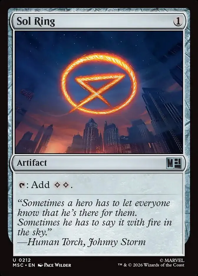 2026 Marvel Super Heroes Commander Sol Ring uncommon #212 uncommon card image