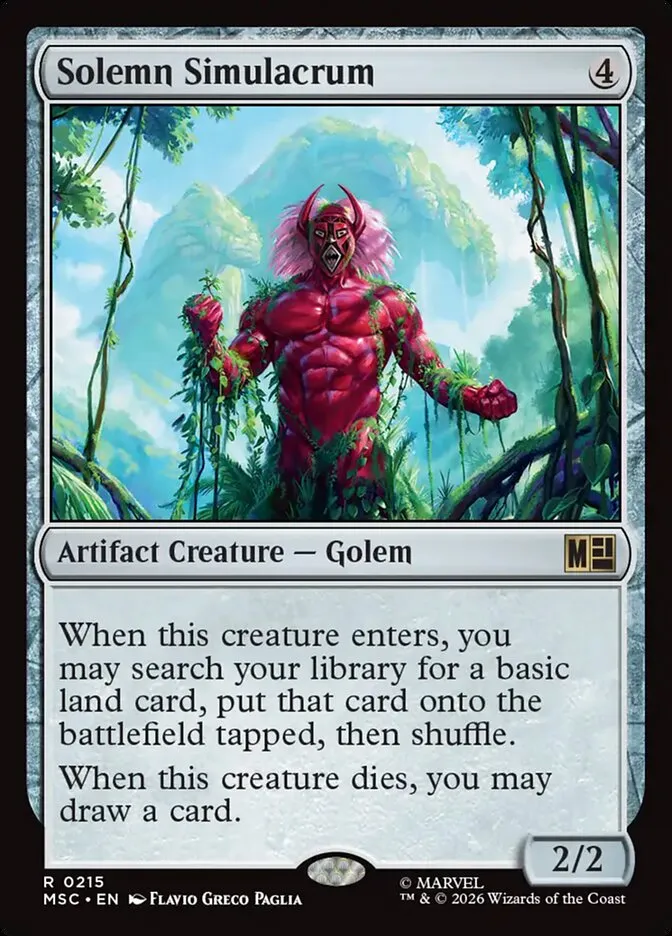 2026 Marvel Super Heroes Commander Solemn Simulacrum #215 rare card image