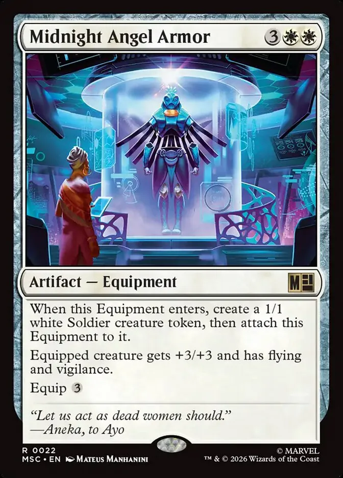 2026 Marvel Super Heroes Commander Midnight Angel Armor rare #22 rare card image