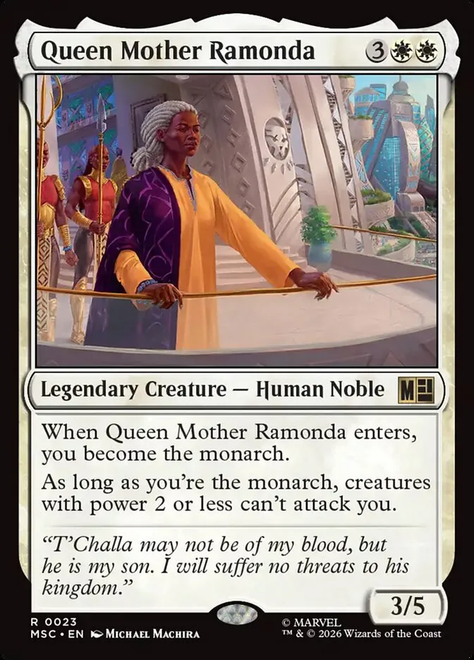 2026 Marvel Super Heroes Commander Queen Mother Ramonda rare #23 rare card image