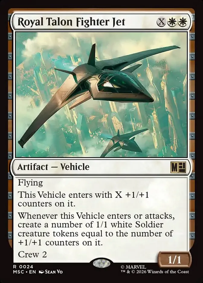 2026 Marvel Super Heroes Commander Royal Talon Fighter Jet rare #24 rare card image