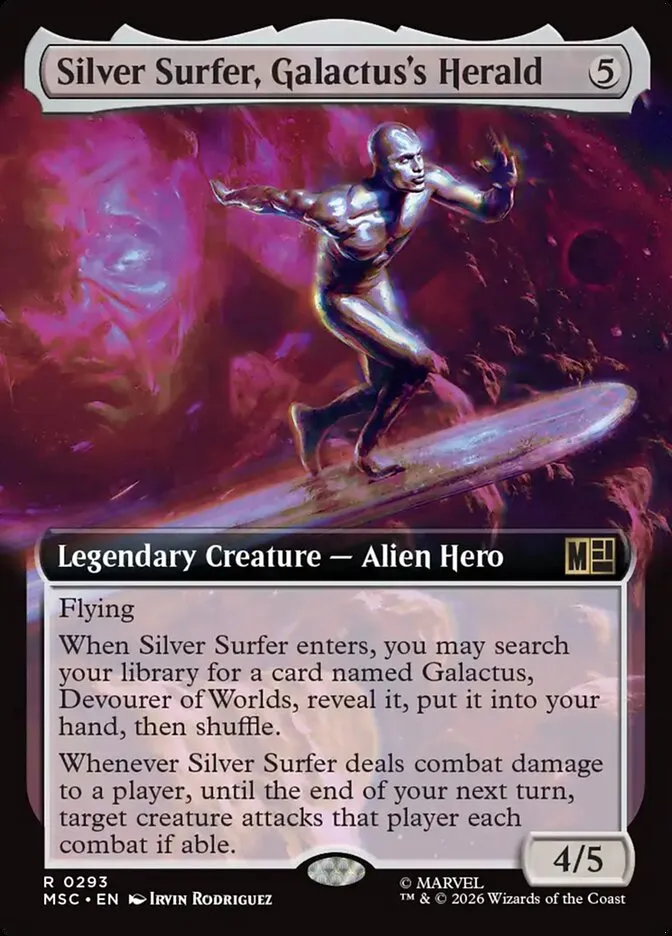 2026 Marvel Super Heroes Commander Silver Surfer, Galactus's Herald #293 rare card image