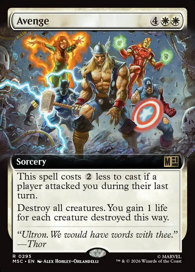 2026 Marvel Super Heroes Commander Avenge #295 rare card image