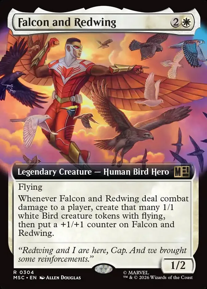 2026 Marvel Super Heroes Commander Falcon and Redwing #304 rare card image