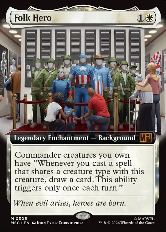 2026 Marvel Super Heroes Commander Folk Hero #305 mythic card image