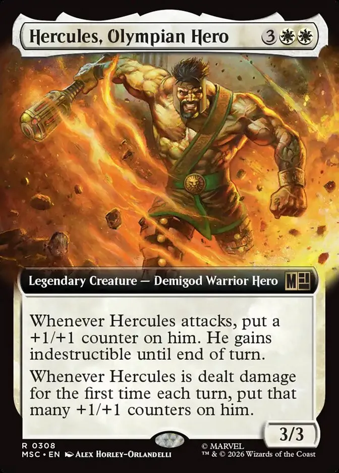2026 Marvel Super Heroes Commander Hercules, Olympian Hero #308 rare card image