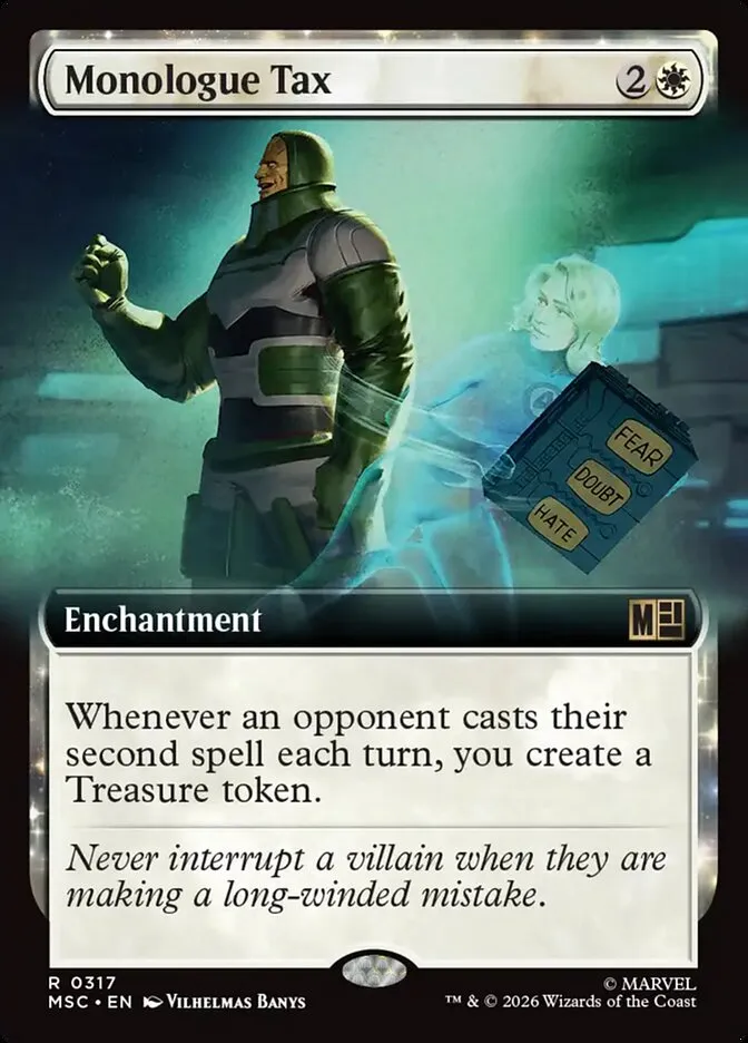 2026 Marvel Super Heroes Commander Monologue Tax #317 rare card image