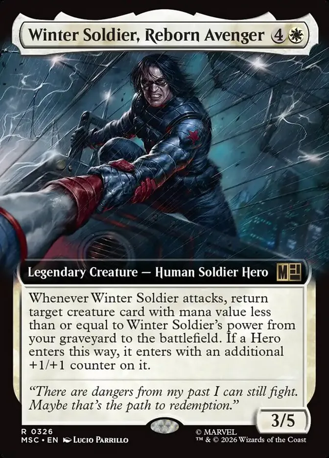 2026 Marvel Super Heroes Commander Winter Soldier, Reborn Avenger #326 rare card image