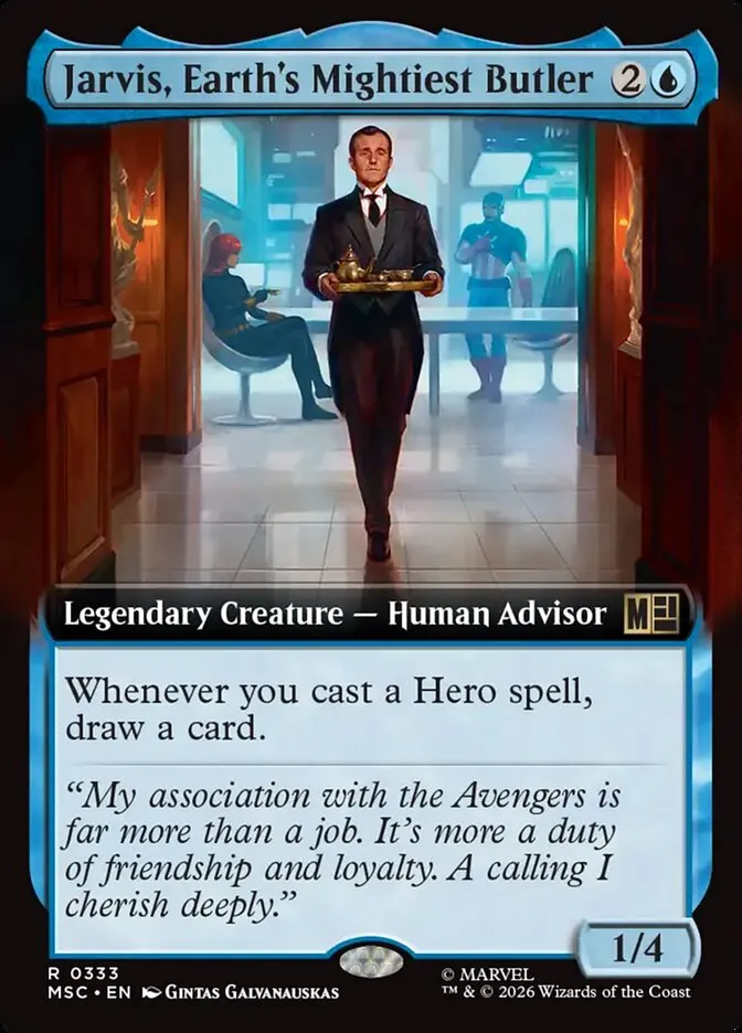 2026 Marvel Super Heroes Commander Jarvis, Earth's Mightiest Butler #333 rare card image