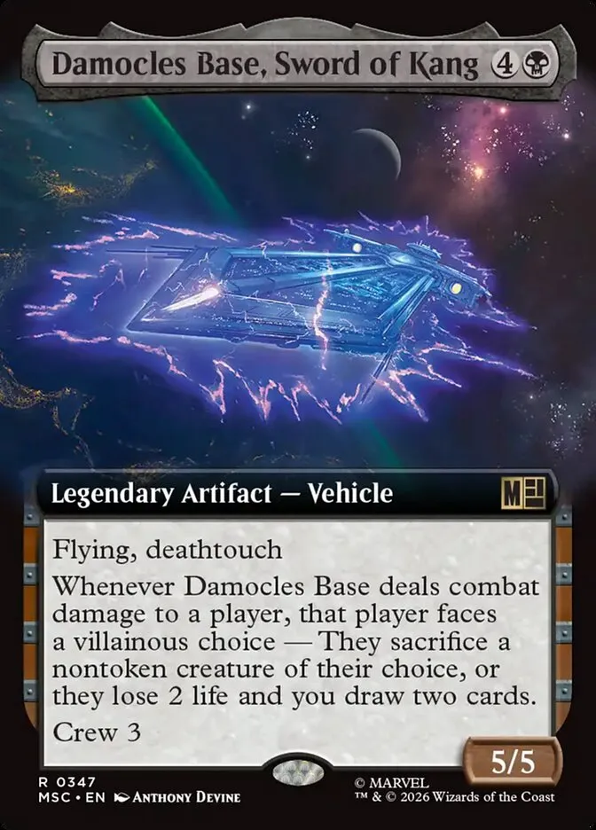 2026 Marvel Super Heroes Commander Damocles Base, Sword of Kang #347 rare card image