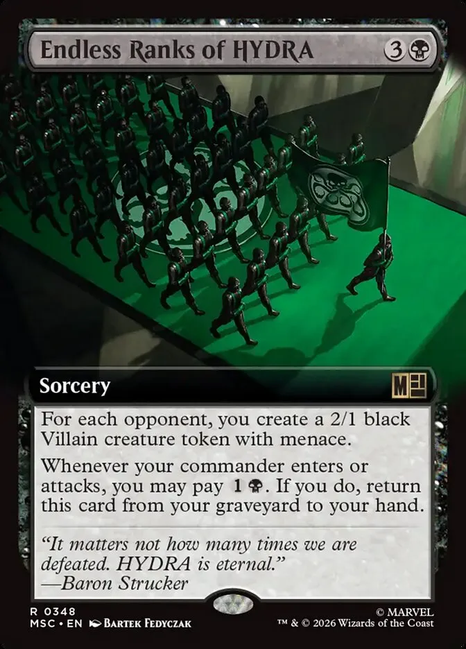 2026 Marvel Super Heroes Commander Endless Ranks of HYDRA #348 rare card image