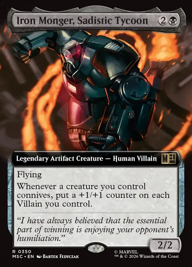 2026 Marvel Super Heroes Commander Iron Monger, Sadistic Tycoon #350 rare card image