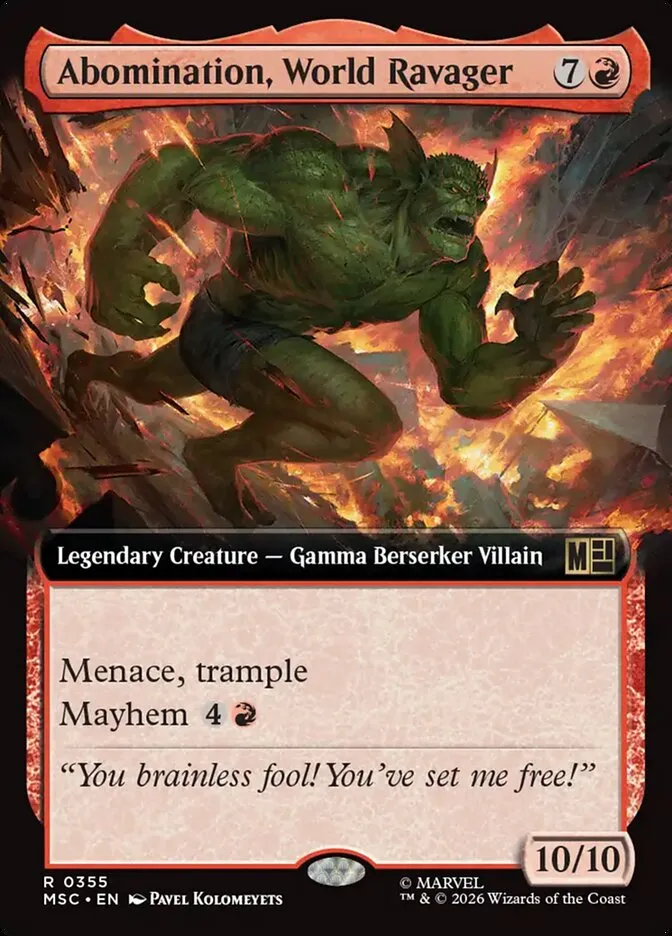 2026 Marvel Super Heroes Commander Abomination, World Ravager #355 rare card image