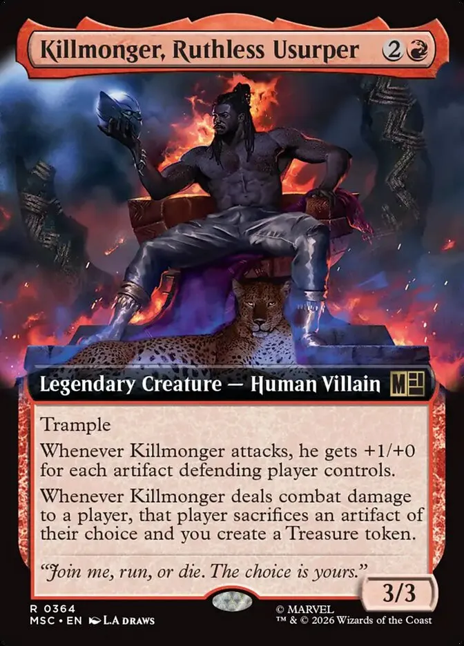 2026 Marvel Super Heroes Commander Killmonger, Ruthless Usurper rare #364 rare card image