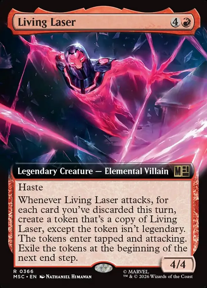 2026 Marvel Super Heroes Commander Living Laser #366 rare card image