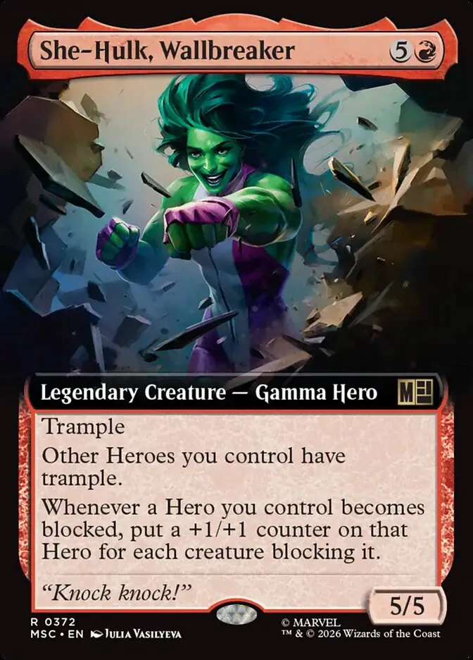 2026 Marvel Super Heroes Commander She-Hulk, Wallbreaker #372 rare card image