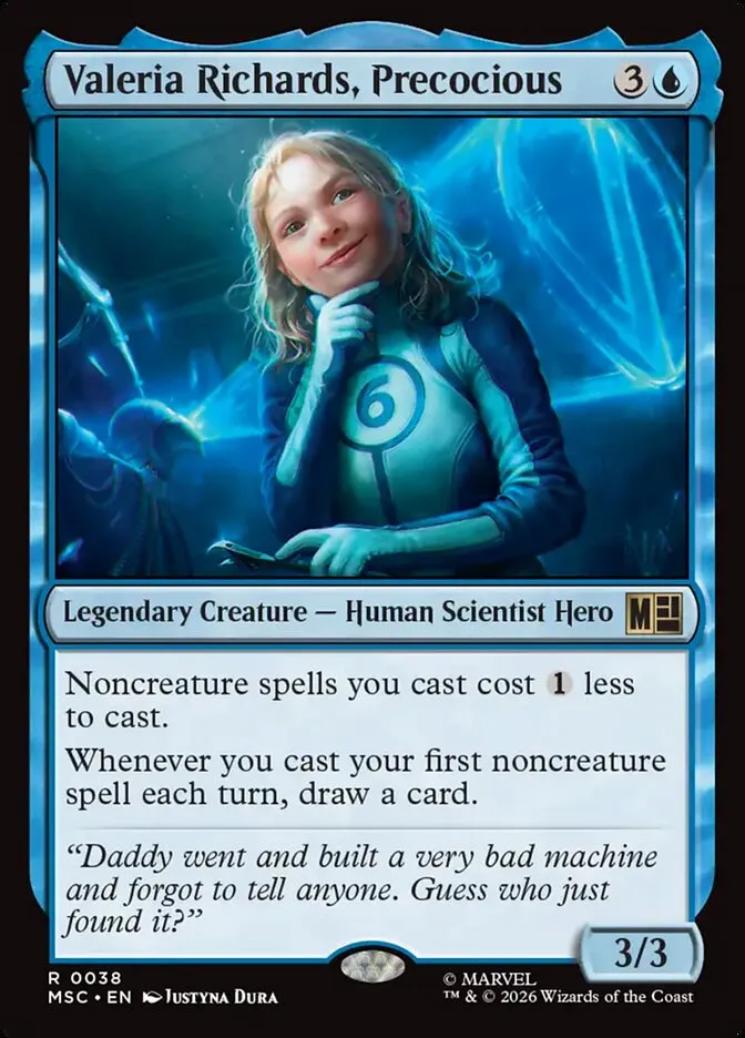 2026 Marvel Super Heroes Commander Valeria Richards, Precocious rare #38 rare card image