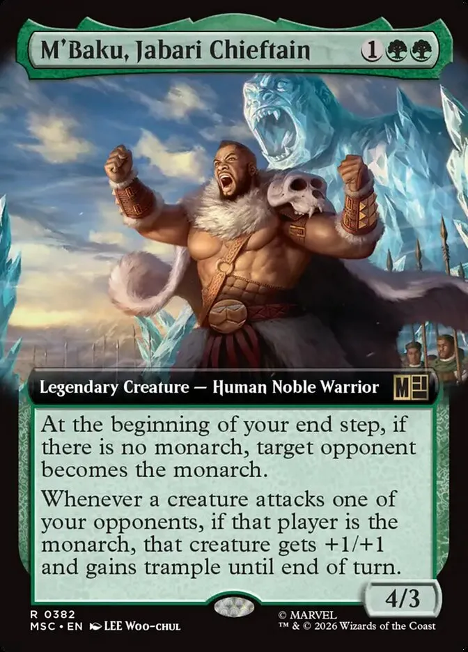 2026 Marvel Super Heroes Commander M'Baku, Jabari Chieftain #382 rare card image