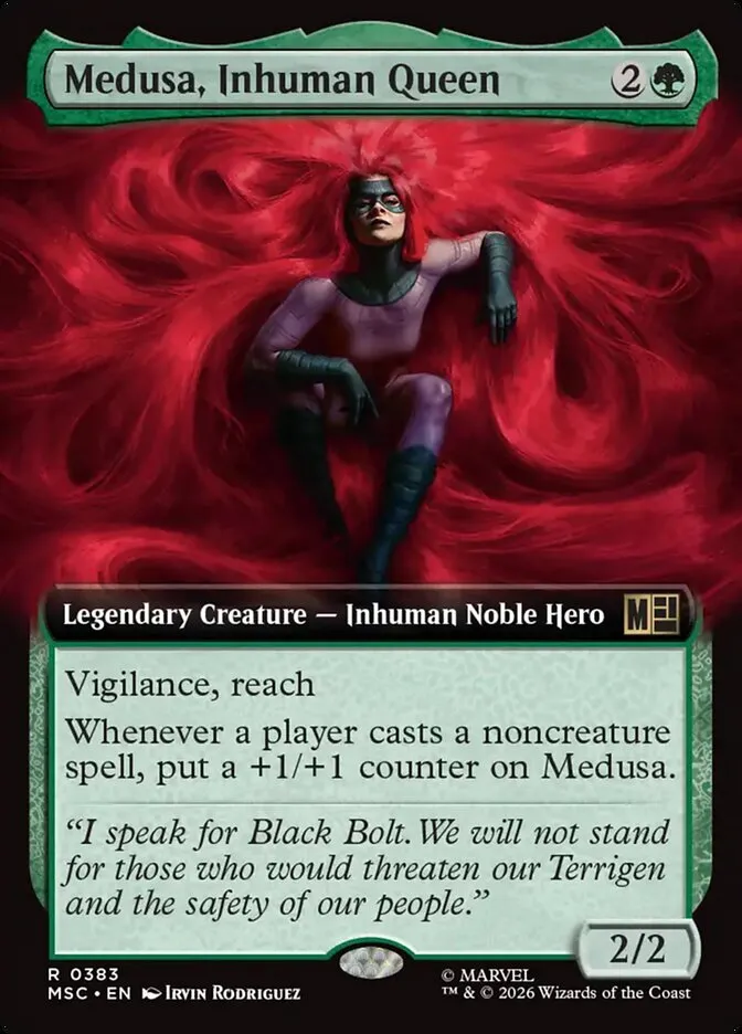 2026 Marvel Super Heroes Commander Medusa, Inhuman Queen #383 rare card image