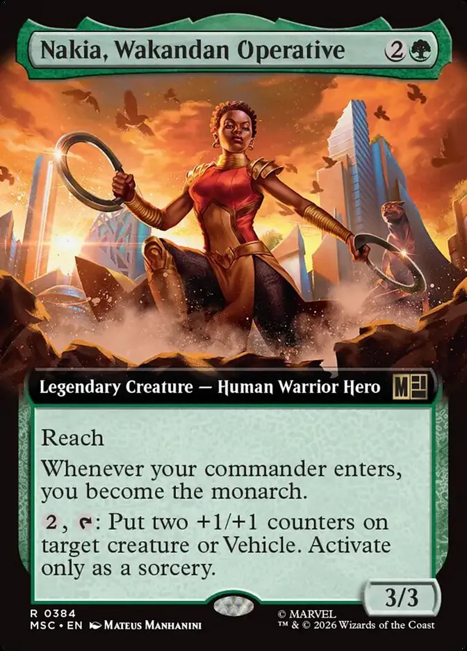 2026 Marvel Super Heroes Commander Nakia, Wakandan Operative #384 rare card image